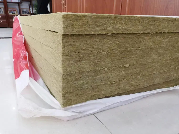 Basalt rock wool board wrapped with plastic film for export packing